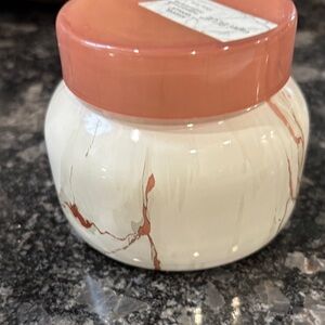 Capri blue - Havana vanilla -White Ceramic Jar with Terracotta Swirl Lid